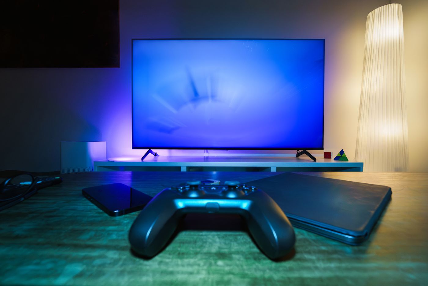 Ambient living room gaming setup
